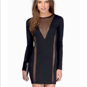 NWT Tobi Black Bodycon Dress with sexy sheer panel